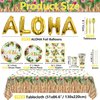 Luau Party Decorations, Hawaiian Party Decorations Aloha Party Supplies with Plates, Grass Skirt Tablecloth, Napkins, Cups, Aloha Balloon for Summer Beach Party Hawaii Luau Party