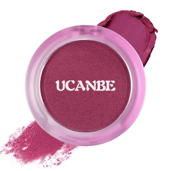 UCANBEMAKEUP Matte Cream-To-Powder Blush Makeup Palette, Highly Pigmented Lightweight Blush for Cheek and Eye, Blendable Flawless Velvety Coverage Face Blushes Make up 0.25 Ounce, Rose