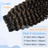 Sew in Hair Extensions Real Human Hair Balayage Black Mix Chestnut Brown 14 Inch Double Weft Human Hair Bundles for Women Water Wave Blonde Highlight Real Hair Bundles 80G Full Ends Sew in Hair