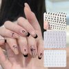 8 Sheets Letters Nail Art Stickers, English Alphabet Nail Decals,3D Self Adhesive Black Alphabet Nail Art Supplies Metallic Gold Silver Nail Sticker for Women DIY Nail Decoration Manicure