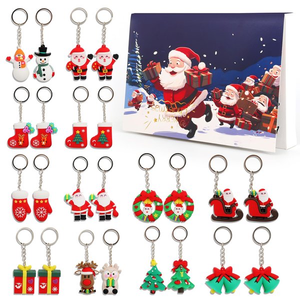 atrccs Christmas Gifts 2024, Christmas Gift Ideas, 3D Shape Christmas Keychain, Ideal Christmas Ornaments Set, Christmas Bag Charm, Multi-use Christmas Decorations for Christmas Trees, Bags, Gifts