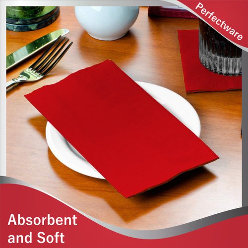 Perfectware - PW-2 Ply Dinner Napkin Red- 125 2 Ply Red Dinner Napkins - Pack of 125ct