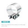 4.0 Inch Exhaust Clamp 4" Butt Joint Band Clamp Sleeve Coupler Stainless Steel 3 Inch for Exhaust Pipes, Mufflers and Catalytic Converters (2 PCS)