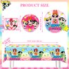 81pcs Girls Birthday Decorations Plate, Girls Party Supplies 40pcs Plates, 40pcs Napkins, 1pc Tablecloth for Girls Party Decorations