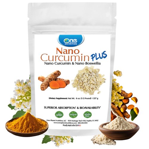 One Planet Nutrition Nano Curcumin Plus Powder 8 oz (227 Servings), Nano Curcumin with Boswellia for Superior Absorption, Supports Joint & Immune Health, Non-GMO, Vegan, Gluten-Free