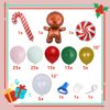 Christmas Balloon Garland Arch Kit Christmas Party Decorations Red Green Pink Balloons Arch with Gingerbread Man Cane Candy Foil Balloon for Kids Xmas New Year Birthday Party Decoration