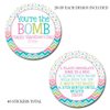 You're The Bomb Happy Valentine's Day Hot Cocoa Bomb Packaging Sticker Labels, Total of 40 2" Circle Stickers (20 Sets of 2) by AmandaCreation