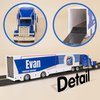 MT WORLD Toy Truck Personalized Semi Truck Toy with Name 1/48 Scale Diecast Model Tonka Container Car Carrier for Boys Teens Birthday