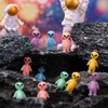 CroBlissful 50 Pcs Colorful Mini Alien Figures Glow in The Dark Small Aliens Figurine for Space Party Favors Prank Alien Figure Rubber Tiny Aliens Figurines for Halloween Party Goodie Bag Filler