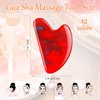 Sherr 12 Pcs Gua Sha Facial Tools Heart Shaped Massage Guasha Tool for Face Scraping Guasha Stone Massager Guasha Board for Spa Women Body Skin Care Reduce Muscle Tensions, 12 Colors (Retro Color)