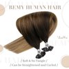 U Tips Human Hair Extensions Balayage Pre Bonded Fusion Hair Extensions Real Human Hair Balayage Darkest Brown to Medium Brown and Light Blonde Keratin Tip Hair Extensions 14 inch 50g 1g/s
