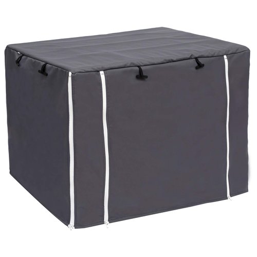 Geyecete Dog Crate Cover - Dog cage Covers Universal Fit for 24-48Inch Wire Dog cage, Lightweight Polyester Fabric, Breathable Double Door Dog Cage Cover-Gray-36 Inch