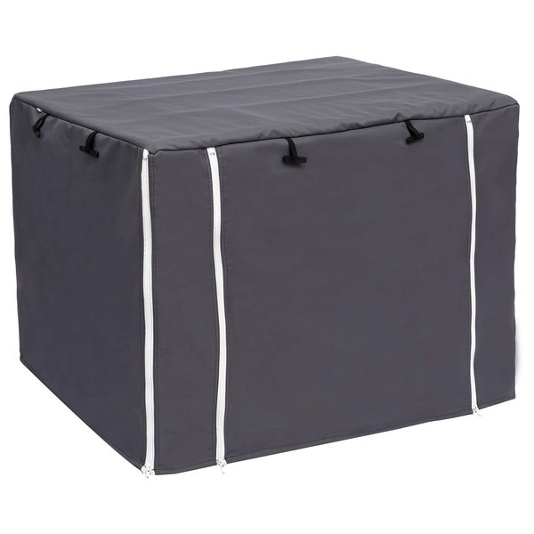 Geyecete Dog Crate Cover - Dog cage Covers Universal Fit for 24-48Inch Wire Dog cage, Lightweight Polyester Fabric, Breathable Double Door Dog Cage Cover-Gray-36 Inch