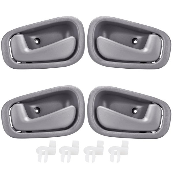FAERSI 4Pcs Inside Interior Door Handles Front Rear Driver & Passenger Side Replacements for 1998 1999 2000 2001 2002 Corolla Prizm Manual Lock, Gray