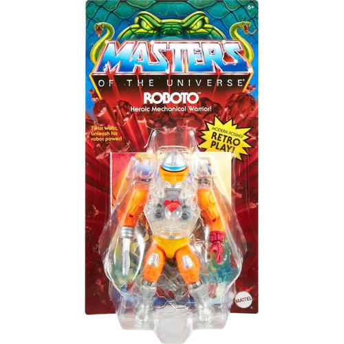 Masters of the Universe Origins Action Figure & Accessory, Rise of Snake Men Roboto & Mini Comic Book, 5.5 inch