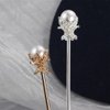 Pokinge 2Pcs Vintage Pearl Metal Hair Stick Elegant Chignon Hairpin Classic Imitation Pearls Hairpin Chinese Updo Hair Stick Women Headwear For Girl