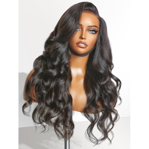LUVME HAIR PreMax 13x4 Frontal Body Wave, Lace Front Wigs Human Hair Glueless For Black Women 100% Human Hair Lace Frontal Natural Black Side Part