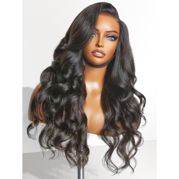 LUVME HAIR PreMax 13x4 Frontal Body Wave, Lace Front Wigs Human Hair Glueless For Black Women 100% Human Hair Lace Frontal Natural Black Side Part