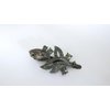 Medium black metal gray crystal hair pin alligator clip
