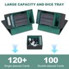 AFIING MTG Deck Box for Commander Display,Card Deck box Fit 100 Double-Sleeved Cards,MTG Card Storage Box with 35pt Magnetic Card Brick and Dice Tray with Dice Tower(Black/Dark Green)