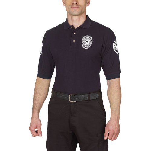 HPU Security Polo Shirt Deluxe 100% Cotton Pre-Shrunk Navy Blue with White Letters (S)