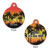 Personalized Tropical Sunset Round Pet ID Tag - Small