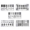 WOKOTO 5Pcs Nail Plates Stamping Set With Classic Geometric Stars Nail Image Plate Stamping Nail Art Kit For Women Girls