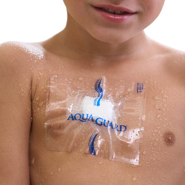 TIDI AquaGuard Sheet – 4” x 4” – Shower Protection Sheet – Self-Adhesive Moisture Barrier – Made without Latex – Wound Cover for Showering – 7 Sheets per Package – Home Medical Supplies (50004-PKG)