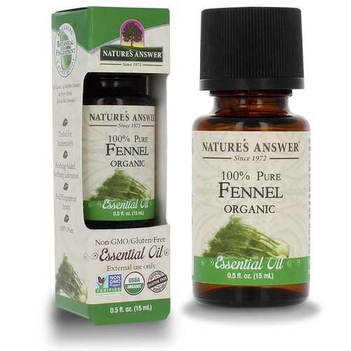 Nature’s Answer USDA Organic Sweet Fennel Essential Oil, 100% Pure | Natural Aromatherapy Oil for Diffuser/Humidifier, Steam Distilled 0.5 fl oz. (15ml) | Made in USA