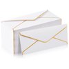 Ireer 100 Pcs Business Envelopes V Flap with Gold Border Gift Card Envelopes for Office Check Mailing Wedding Graduation, Letter Mailing(#10, 9.45 x 4.13 Inch,White)