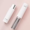 RHOS Small Round Hair Brush for Women & Men - Mini Styling Brush with Nylon Bristles for Blow Drying, Bangs, Curly, Thin or Short Hair (White)