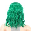 SWACC 15 Inch Short Curly Wavy Hair Wig Medium Length Synthetic Colorful Cosplay Daily Party Wig for Women with Wig Cap (St Patricks Green)