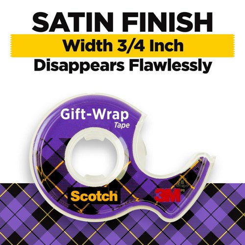Scotch Gift-Wrap Tape, 3/4 in x 650 in, 6 Dispensers/Pack