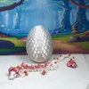 3D Printed Dragon Mushroom Dragon with Dragon Egg, Articulated 12" White and RED Dragon, Fidget Toy, Executive Desk Toy D036-WE