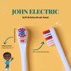 Our Reflections Kids Battery Powered, 2 Toothbrush Heads, Soft Bristles, Ages 3 and up. (John Electric Toothbrush, Red)