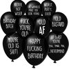 32 Piece NSFW Funny Abusive Old Age Birthday 12 Inch Party Balloons for adults with 10 Different rude, Offensive, and Sarcastic Phrases - Warning Adult Language