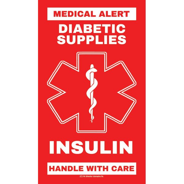 Insulin - Diabetic Supplies Medical Alert Equipment Luggage Tag - Handle with Care, DOT and ACAA regulations (MELT-119) Quantity (2)