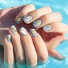 Pndeyo 2 Boxes Ocean Beach Nail Art Charms, Gold 3D Starfish Seashell Nail Decoration Gems, Flatback Pearl Sea Nail Art Accessories Embellishments for Manicure DIY Design- 8 Styles