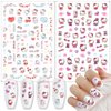 8 Sheets Cute Nail Stickers Cartoon Nail Decals 3D Self Adhesive Design Nail Supplies Cute Designer Nail Stickers for Women Girls DIY Manicure Tips Kawaii Nail Art Stickers
