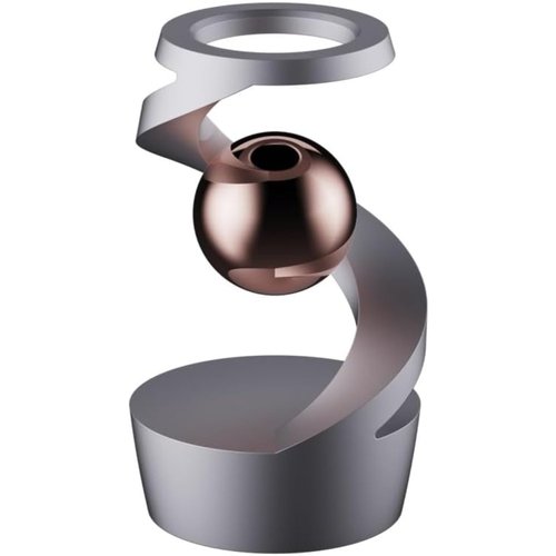 Hobaca Fidget Toy for Adults, Desktop Levitating Gyro, Gravity Defying Kinetic Desk Toy, Balance Metal Desk Toys for Adults, Party Favors Stress Relief(Gray-Rose Gold Ball)