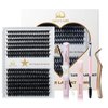 Q&D LASH Extension Kit,Cluster Eyelash 280 pcs,D Curl 8-15mm Length Individual Eyelashes Extension,Bond and Seal, Lash Remover,Tweezer and Brush Set, Lash DIY Apply at Home (HM80D, D 0.07 MIX8-15MM)