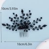 Kercisbeauty Black Rhinestones Beads Hair Comb for Women Girls Halloween Party Black Hair Piece Jewelry
