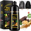 Black Hair Dye Shampoo 3 in 1 Hair Color Shampoo Instant Hair Dye Shampoo for Gray Hair, Herbal Ingredients Black Hair Shampoo for Women Men 100% Gray Coverage - Lasts 30 Days, 500ml