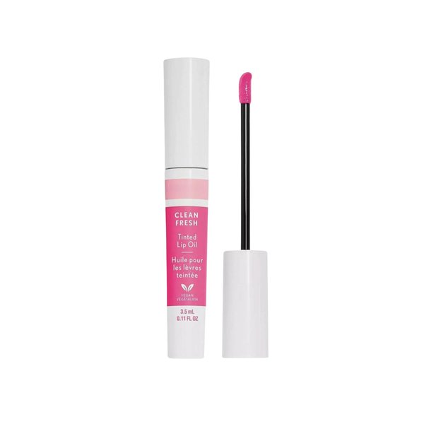 Clean Fresh Tinted Lip Oil – 120 Bad Apple – Bright Pink Tint with Glossy Finish – Hydrating Formula – 0.11 fl oz