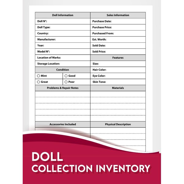 Doll Collection Inventory Log Book: Inventory Book Ideal for Doll Collectors.