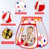 PopUp Princess Tent, Toddler Girl Toys Baby Ball Pit with LED Star Lights, Foldable Kid Play Tent with Carrying Bag, Indoor Outdoor 1 2 3 Year Old Girls Toy Gift for Birthday/Christmas, Red