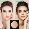 Mushroom Head Air Cushion CC Cream,CAHIUYOA BB Cream Foundation Full Coverage Concealer Long Lasting Liquid Matte Makeup Foundation with Mushroom Makeup Sponge-Natural