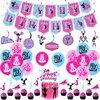 Cheerleading Birthday Party Decorations for Girls Hot Pink Blue - Happy Birthday Banner Cake Topper, Cheerleader Hanging Swirls Balloons for Cheer Gymnastics Birthday We’ve Got Spirit Party Supplies
