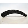 Black art deco sparkly banana hair claw clip with rhinestones