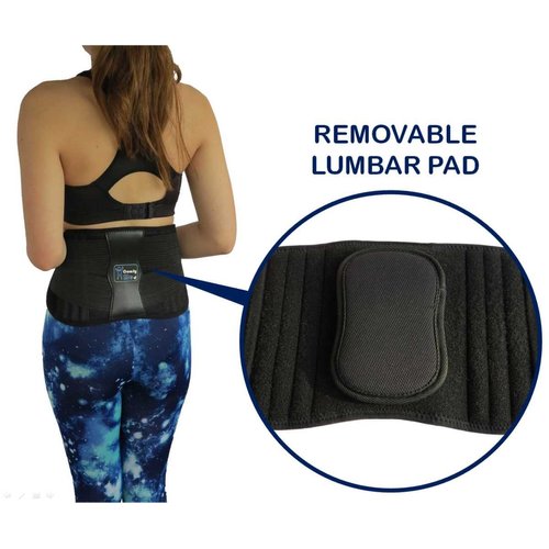 ComfyMed Premium Quality Back Brace CM-102M with Removable Lumbar Pad for Lower Back Pain Relief (REG 26"-37" Belly)